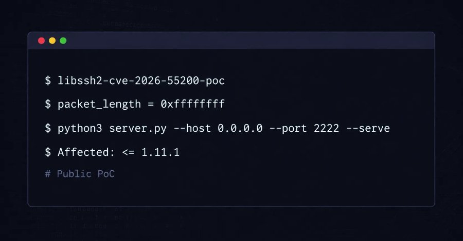 Kritik libssh2 Açığı için Kamu PoC Yayınlandı