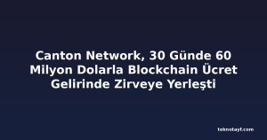 Canton Network, 30 Günde 60 Milyon Dolarla Blockchain Ücret Gelirinde Zirveye Yerleşti