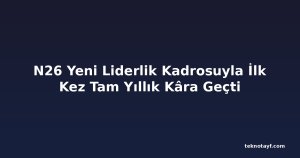 N26 Yeni Liderlik Kadrosuyla İlk Kez Tam Yıllık Kâra Geçti