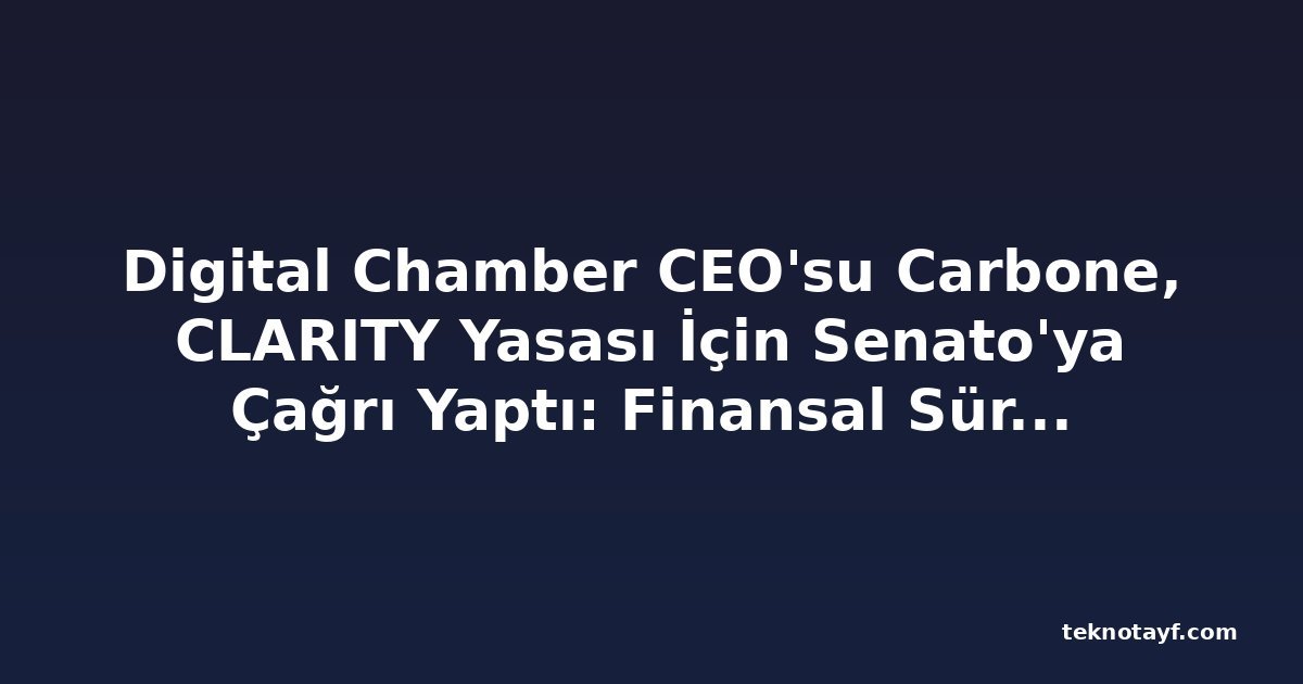 Digital Chamber CEO'su Carbone, CLARITY Yasası İçin Senato'ya Çağrı Yaptı: Finansal Sürtünme Maliyeti Amerikalılara Zarar Veriyor