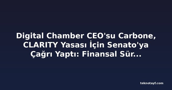 Digital Chamber CEO'su Carbone, CLARITY Yasası İçin Senato'ya Çağrı Yaptı: Finansal Sürtünme Maliyeti Amerikalılara Zarar Veriyor