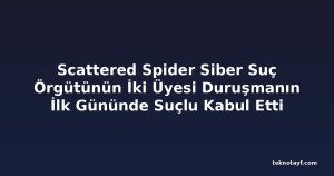 Scattered Spider Siber Suç Örgütünün İki Üyesi Duruşmanın İlk Gününde Suçlu Kabul Etti