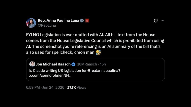 Anna Paulina Luna'nın X paylaşımı