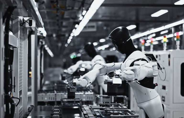AGIBOT G2 robots work on Longcheer's tablet production lines.