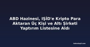 ABD Hazinesi, IŞİD'e Kripto Para Aktaran Üç Kişi ve Altı Şirketi Yaptırım Listesine Aldı