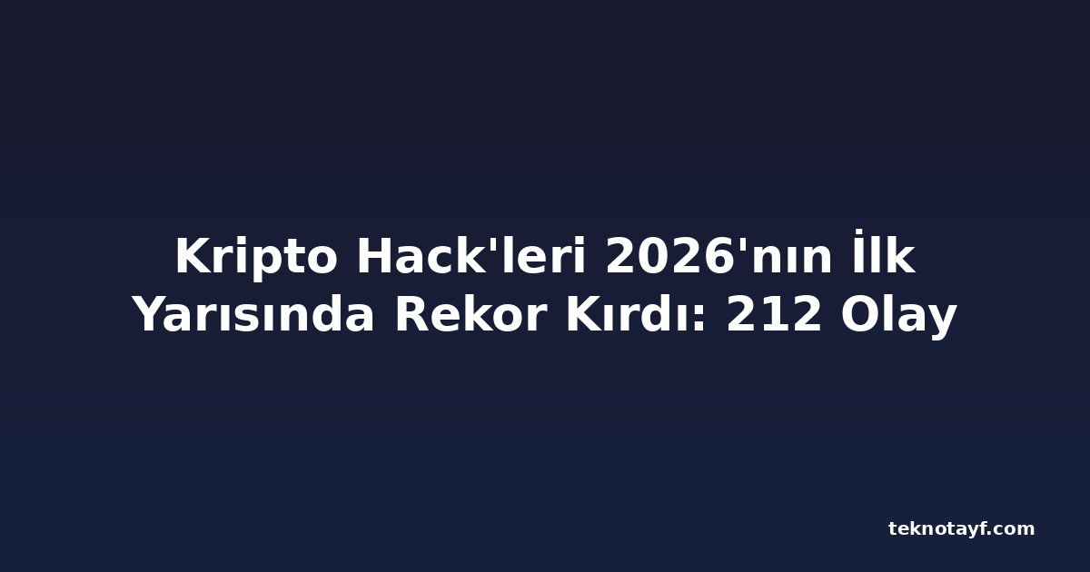 Kripto Hack'leri 2026'nın İlk Yarısında Rekor Kırdı: 212 Olay