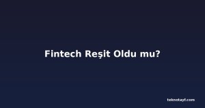 Fintech Reşit Oldu mu?