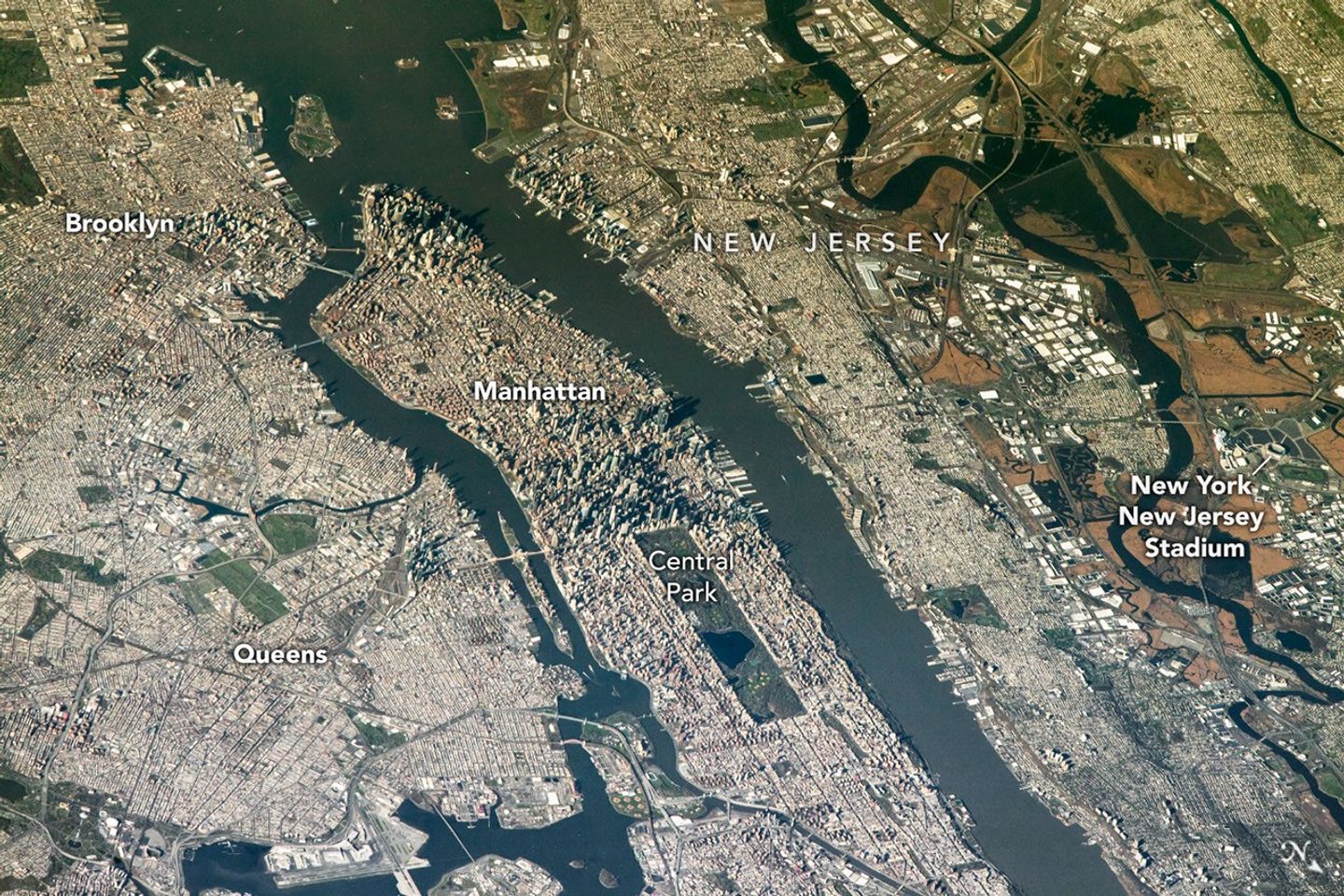 New York New Jersey Stadyumu'nun havadan görünümü