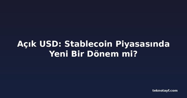 Açık USD: Stablecoin Piyasasında Yeni Bir Dönem mi?