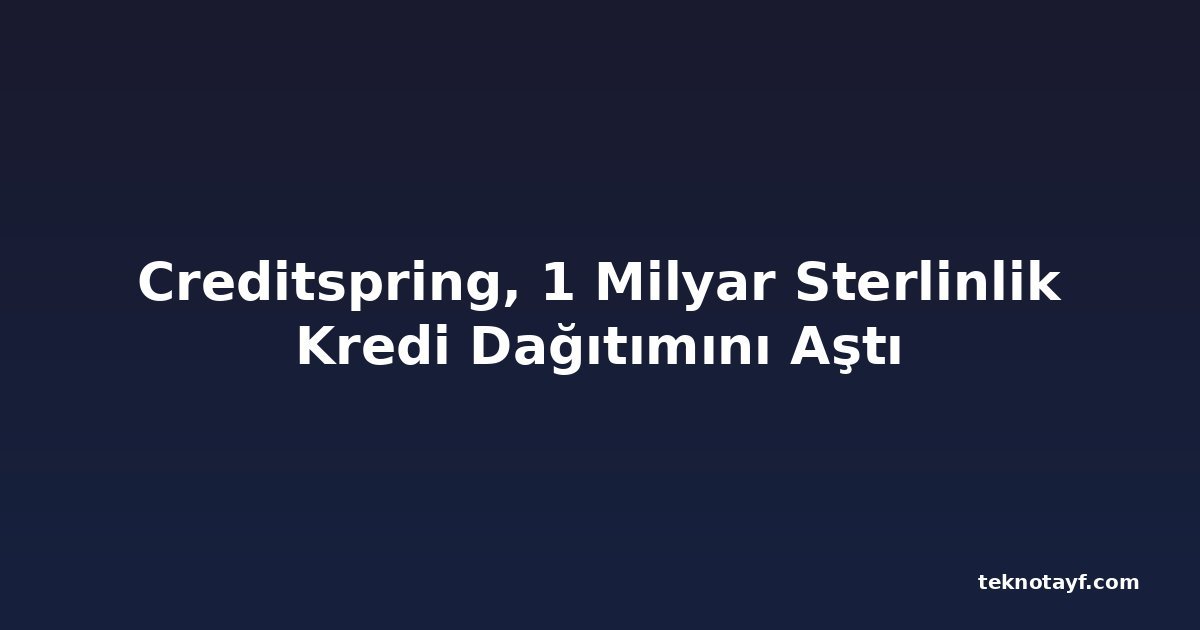 Creditspring, 1 Milyar Sterlinlik Kredi Dağıtımını Aştı
