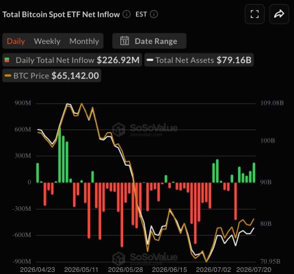 Bitcoin ETF'leri Üst Üste Beşinci Günde de Giriş Aldı
