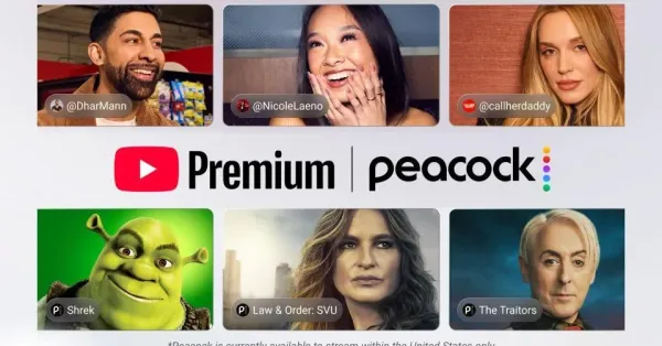 YouTube Premium, Peacock'u İçerecek