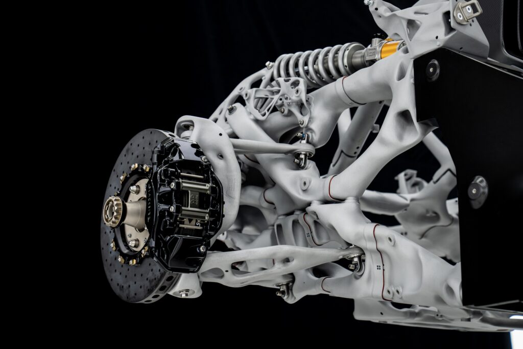 A Czinger 21C suspension assembly