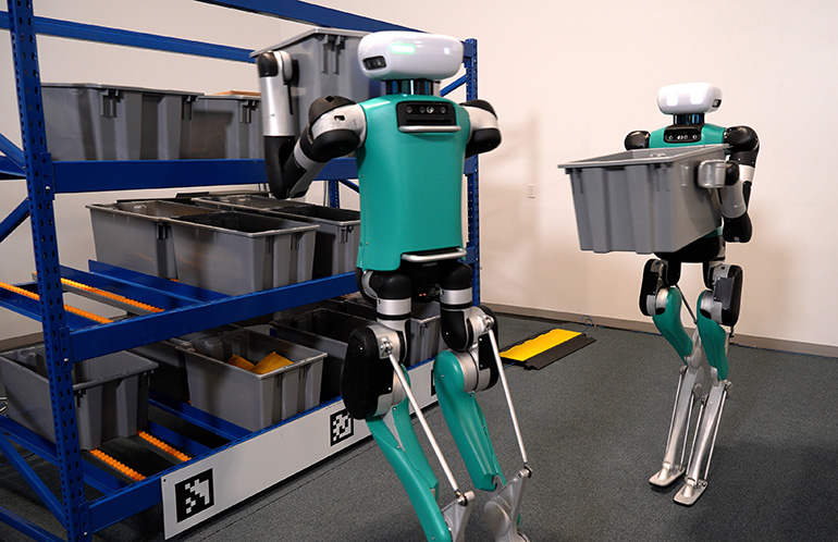 Agility Robotics' Digit humanoid robot at work at GXO Logistics.