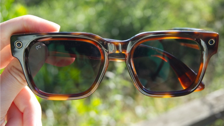 A close-up view of the Meta Fury frames while folded up.