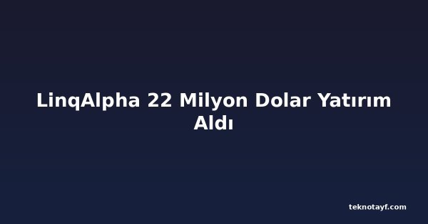 LinqAlpha 22 Milyon Dolar Yatırım Aldı