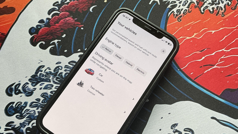 iPhone 12 Pro'da Google Haritalar'daki araç motor tipi ayarları