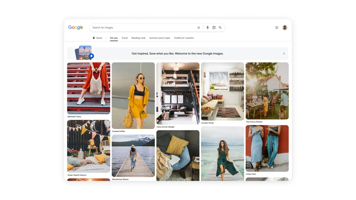 Google Görseller'e Pinterest Benzeri Yeniden Tasarım