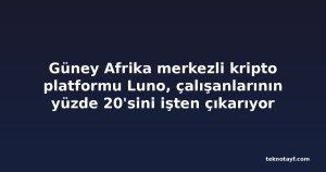 Güney Afrika merkezli kripto platformu Luno, çalışanlarının yüzde 20'sini işten çıkarıyor
