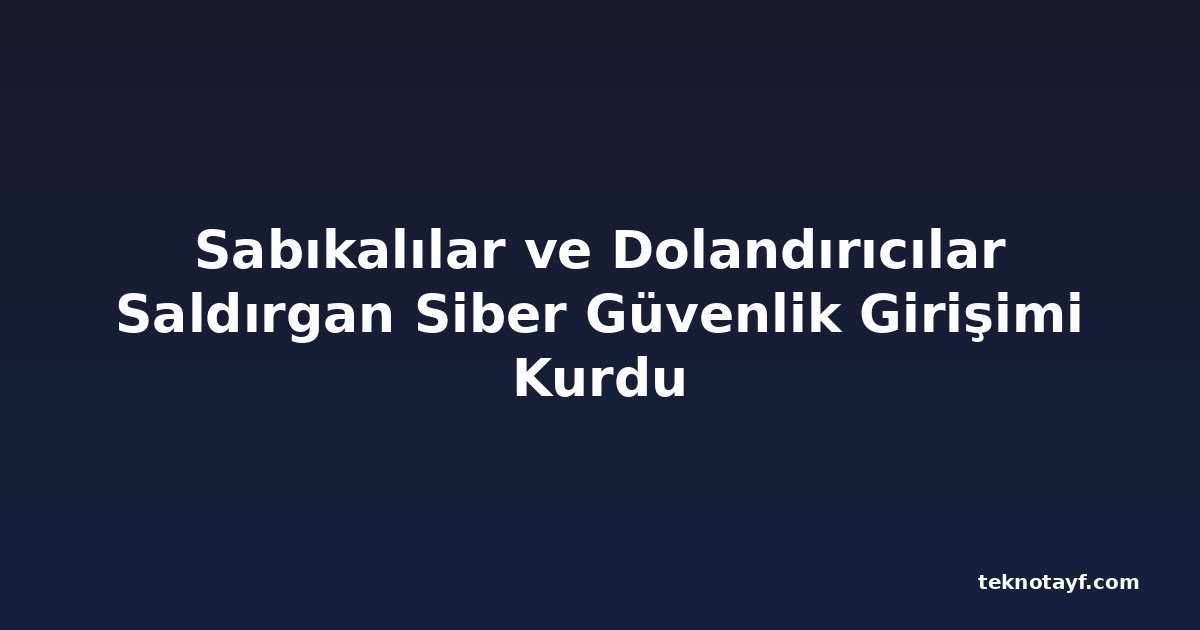 Sabıkalılar ve Dolandırıcılar Saldırgan Siber Güvenlik Girişimi Kurdu