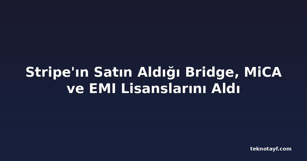 Stripe'ın Satın Aldığı Bridge, MiCA ve EMI Lisanslarını Aldı