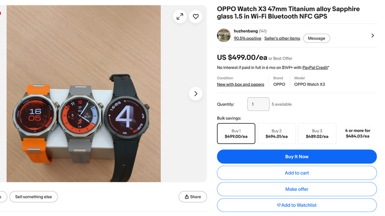 Oppo Watch X3'ün üç farklı versiyonu