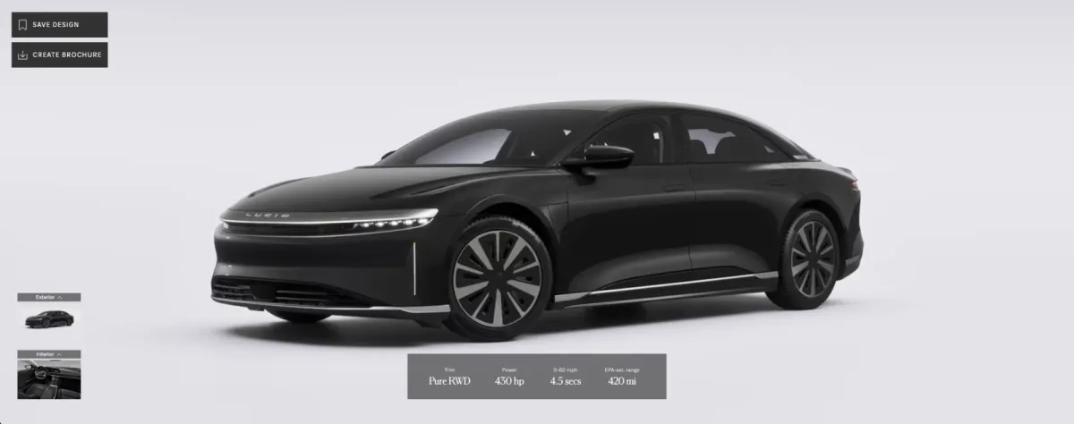 Lucid, 2027 Air EV Serisini Yeni Stealth Paketi ile Tanıttı