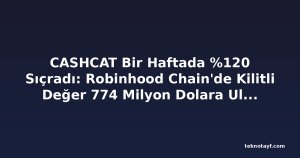 CASHCAT Bir Haftada %120 Sıçradı: Robinhood Chain'de Kilitli Değer 774 Milyon Dolara Ulaştı