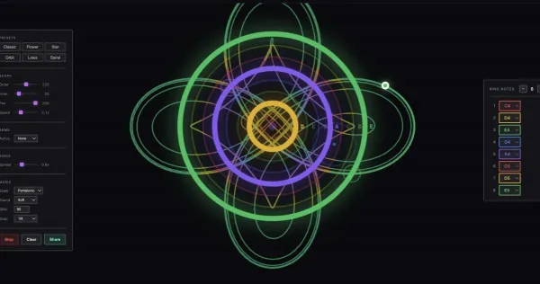 Tarayıcınızda Musical Spirograph ile Üretken Müzik Besteleri Oluşturun
