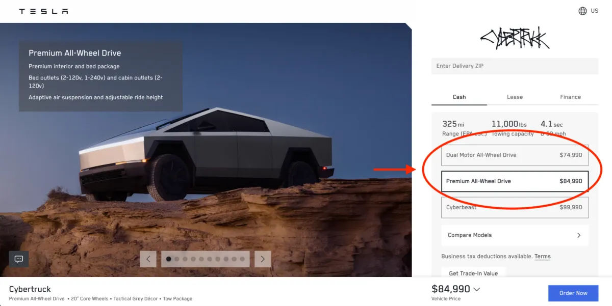 Tesla, Cybertruck Fiyatlarını 5.000 Dolar Artırıyor
