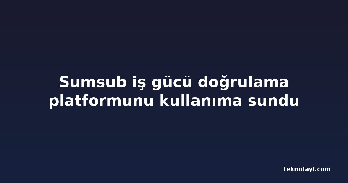 Sumsub iş gücü doğrulama platformunu kullanıma sundu