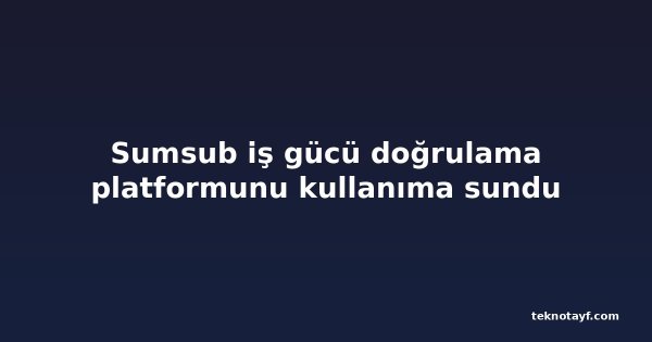 Sumsub iş gücü doğrulama platformunu kullanıma sundu