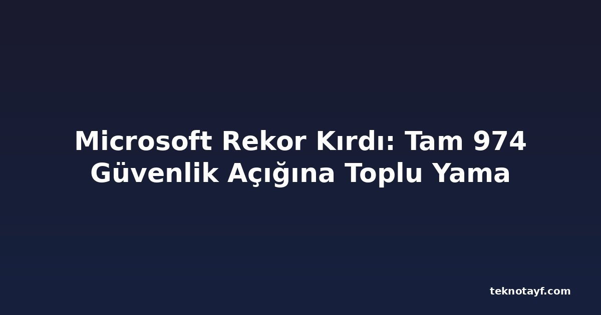 Microsoft Rekor Kırdı: Tam 974 Güvenlik Açığına Toplu Yama