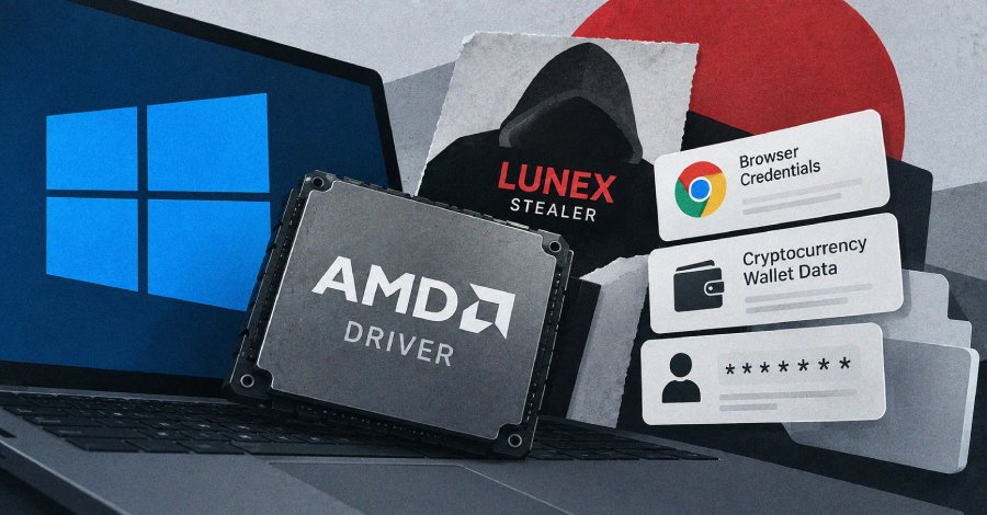 Lunex Stealer, güvenlik izlemeyi devre dışı bırakmak ve tarayıcı kimlik bilgilerini çalmak için AMD sürücüsünü kötüye kullanıyor