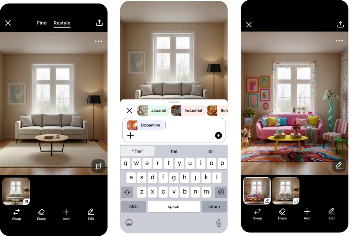 Pinterest yapay zekayla oda tasarımı için yeni Restyle özelliğini tanıttı