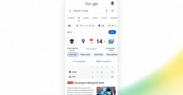 Google Arama, Canlı NFL Maçlarını Takip Etmeyi Kolaylaştırıyor