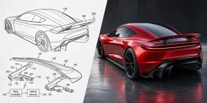 Tesla patentinde yeni Roadster için gizli 700 kg yere basma kuvvetli arka kanat