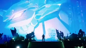 The Weeknd konserinde Yoko Taro'nun Neon Genesis Evangelion'ından olası bir görüntü