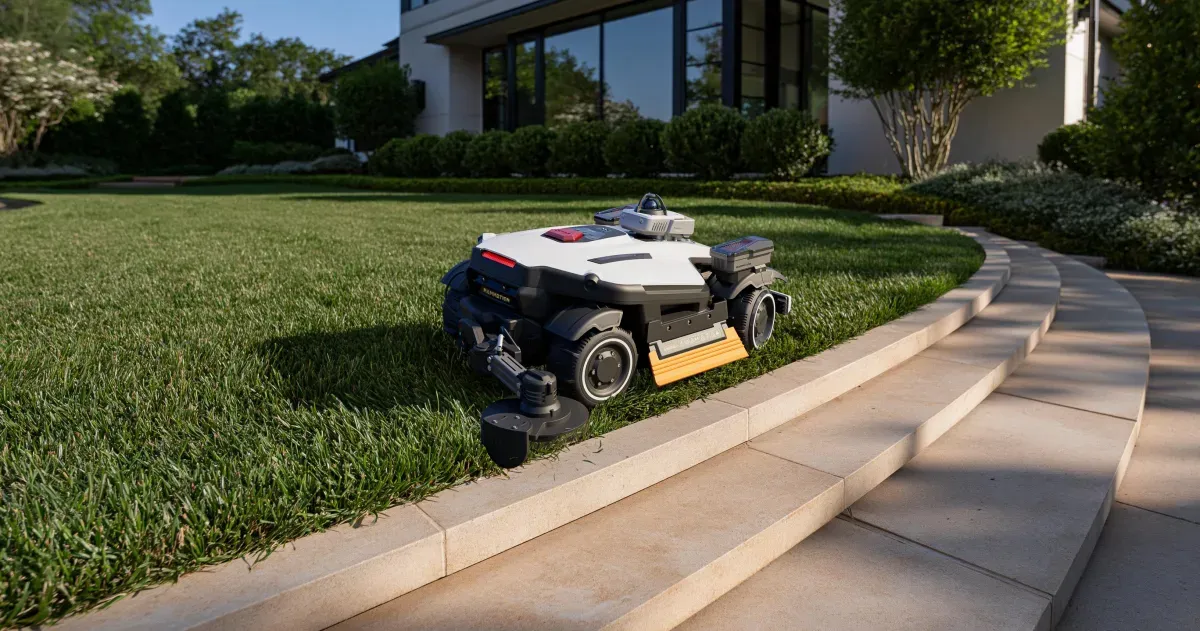 Yeni robot çim biçme makinaları çim kenarlarını da biçiyor