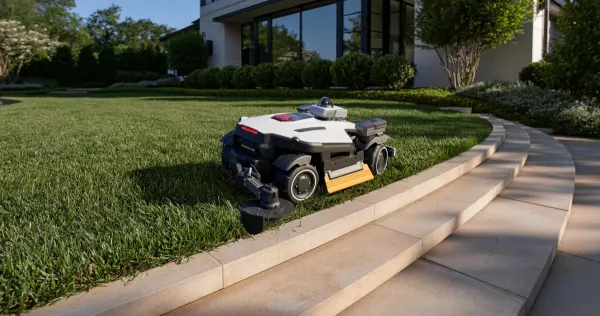 Yeni robot çim biçme makinaları çim kenarlarını da biçiyor