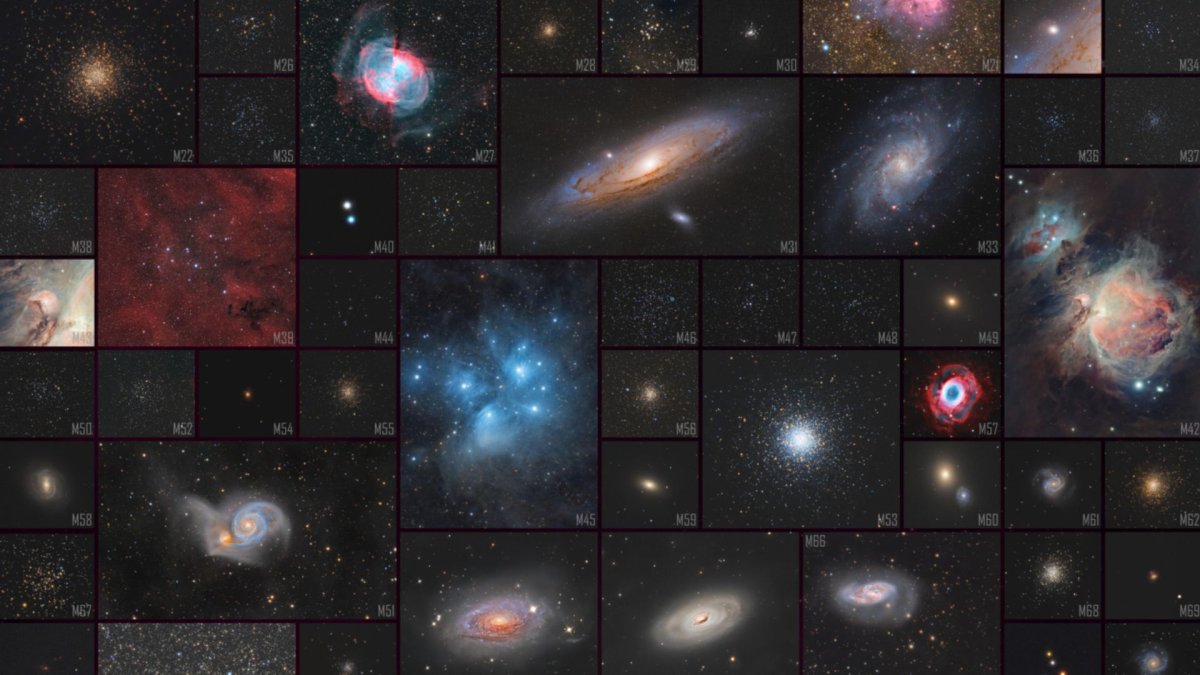 Amatör astrofotoğrafçı Messier kataloğundaki 110 gök cismini 352 saatlik mozaiğe taşıdı