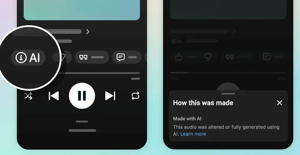 YouTube yapay zekâ ile üretilen şarkılara 'Yapay Zekâ ile Yapıldı' etiketi ekliyor