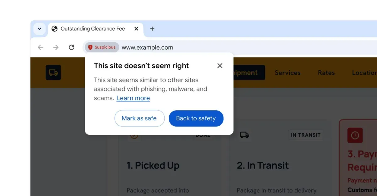 Google Chrome, 'şüpheli' sitelere girmeden önce uyarı verecek