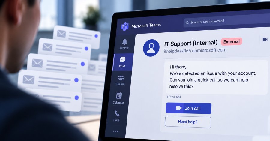 Microsoft Teams IT destek sahtekarlıklarıyla kötü amaçlı yazılım ve fidye yazılımı dağıtılıyor