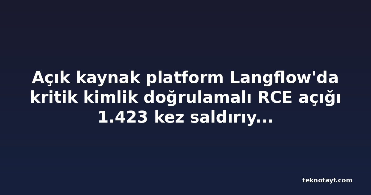 Açık kaynak platform Langflow'da kritik kimlik doğrulamalı RCE açığı 1.423 kez saldırıya uğradı
