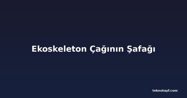 Ekoskeleton Çağının Şafağı