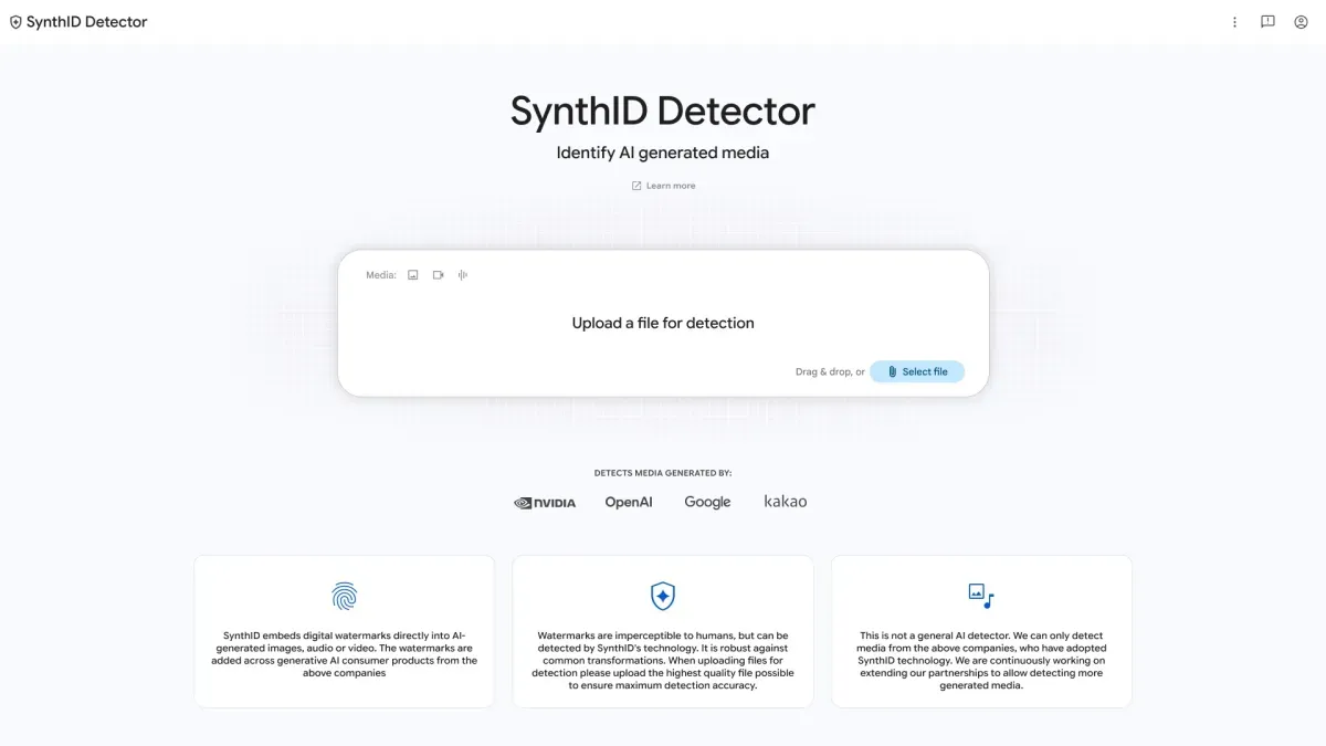 Google'ın yeni SynthID sitesi yapay zekâ üretimi medyayı tespit edebiliyor