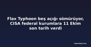 Flax Typhoon beş açığı sömürüyor, CISA federal kurumlara 11 Ekim son tarih verdi